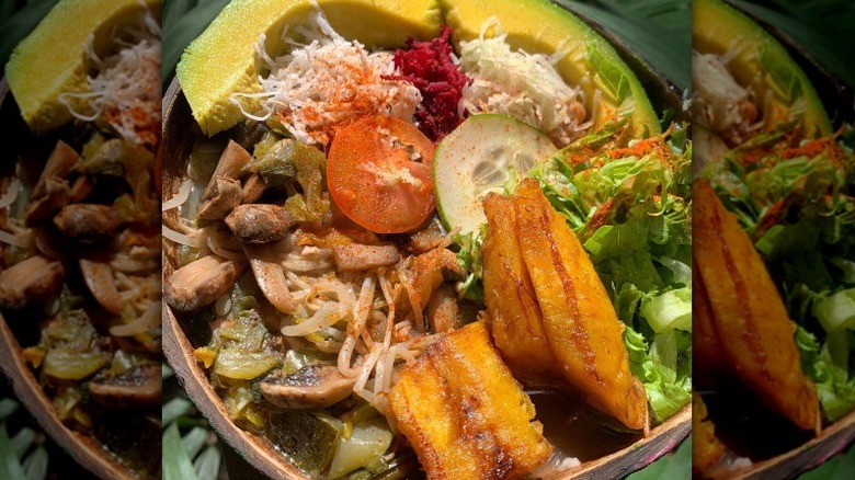 Vegetarian bowl with avocado