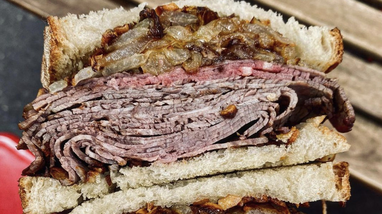 Pastrami Queen roast beef sandwich