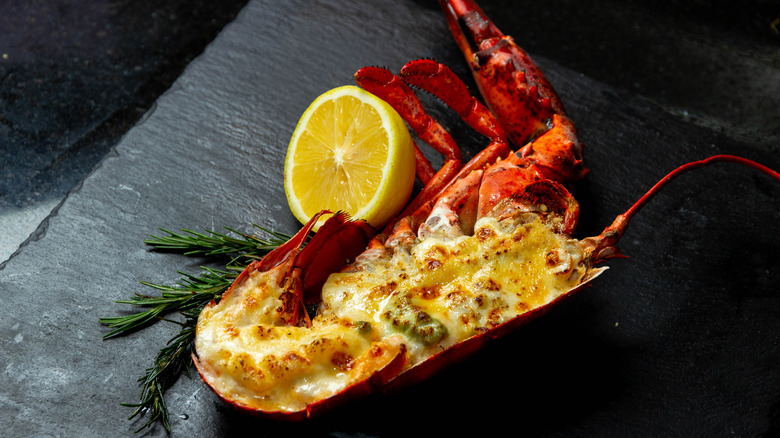 Lobster Thermidor with lemon