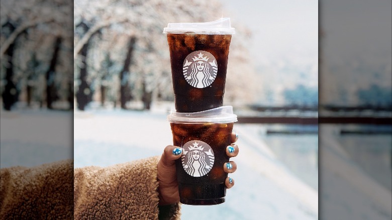 Two Starbucks cold brew coffees