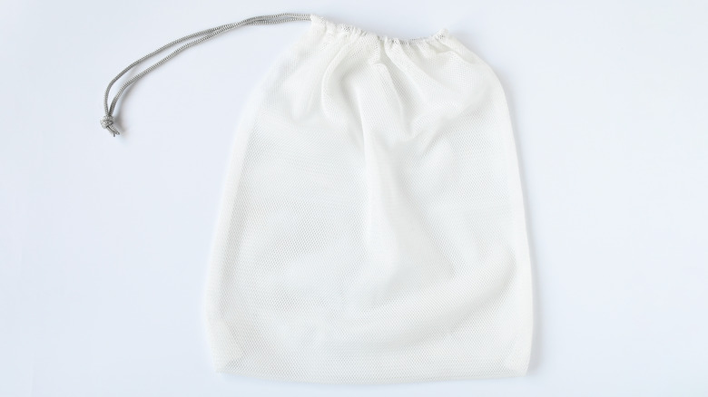 fine-mesh bag on white