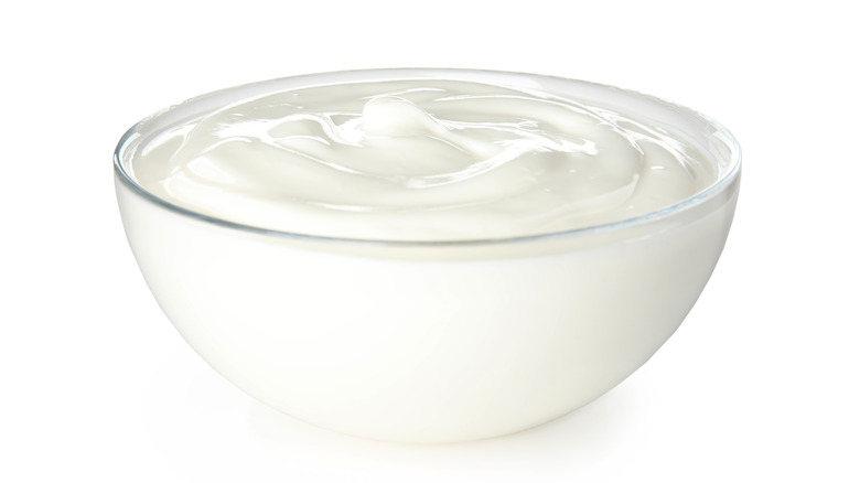 Bowl of plain yogurt