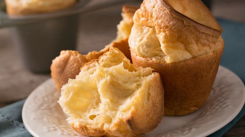 Two popovers on a plate