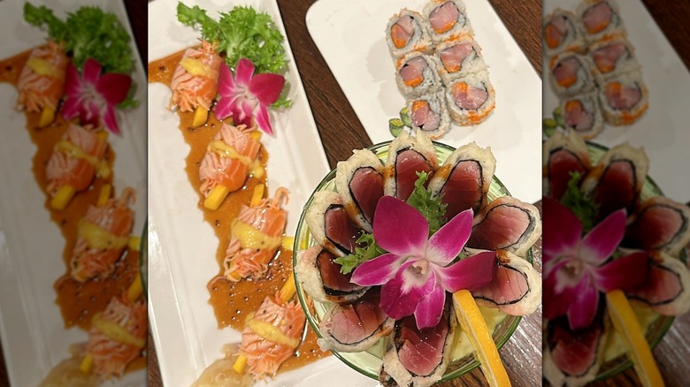 sushi with flower