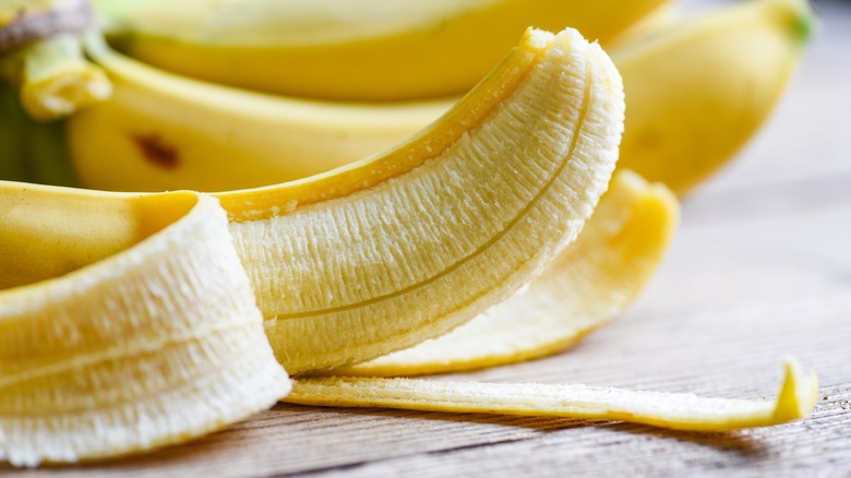 Banana on table