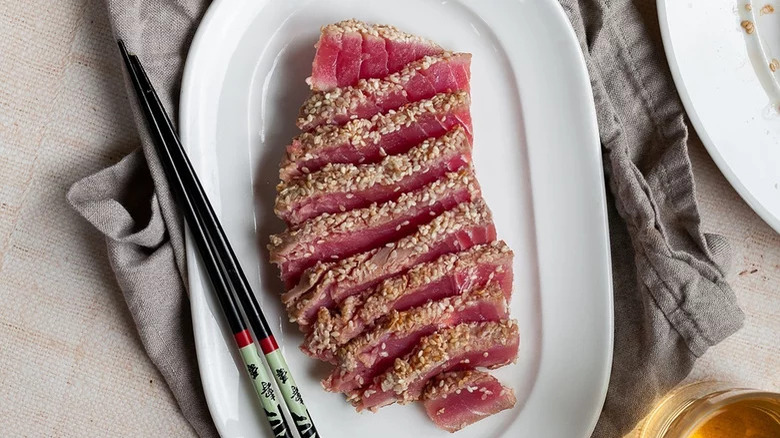 sesame-crusted tuna steak