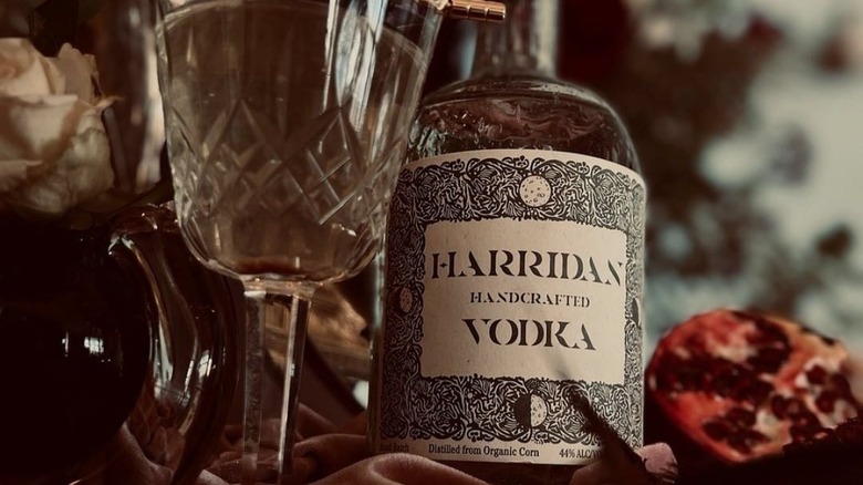 Harridan Vodka bottle and cocktail