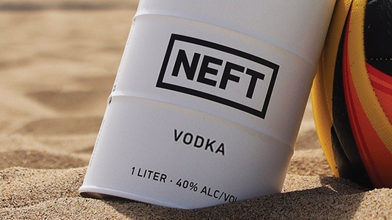 Neft vodka at the beach