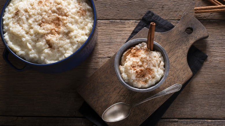 Rice pudding with cinnamon