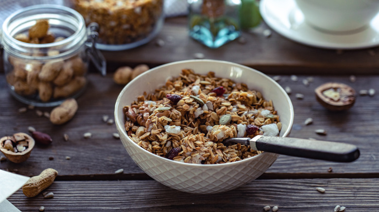 Coconut granola in bowl