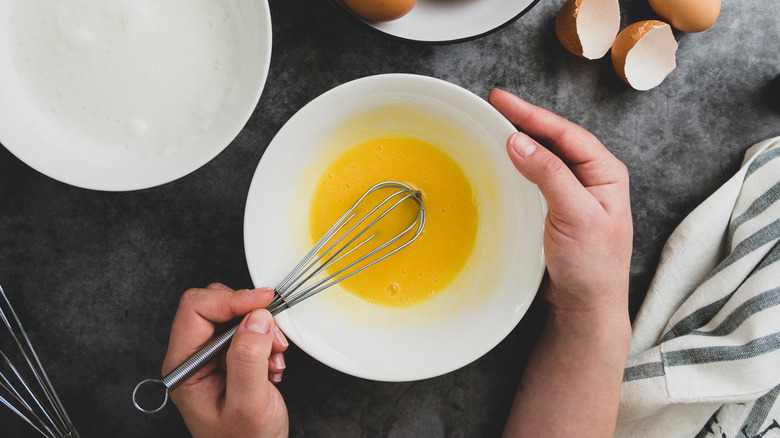 Egg yolk in a bowl