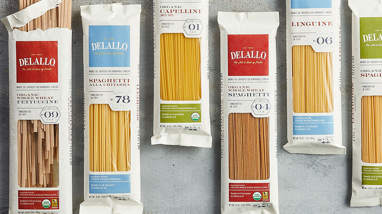 Packages of DeLallo pasta