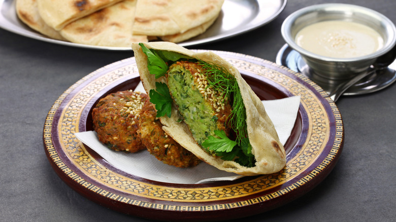 Egyptian falafel in pita bread