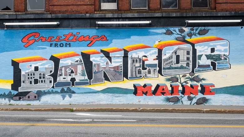 colorful Bangor, Maine mural