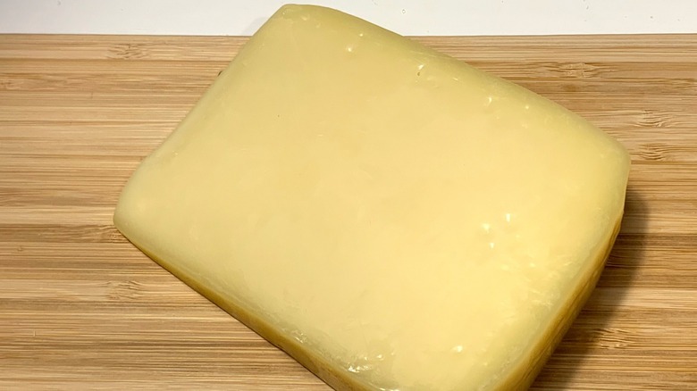 Gruyere on cutting board