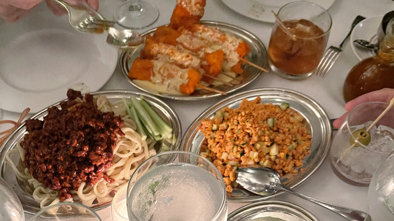 table of chinese food from mr. chow