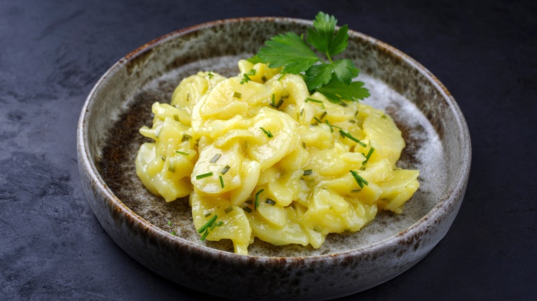 German potato salad on plate