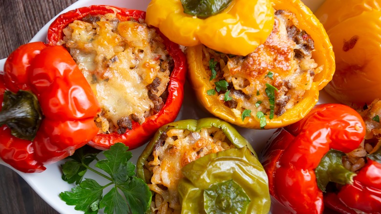 beef and cheese stuffed peppers