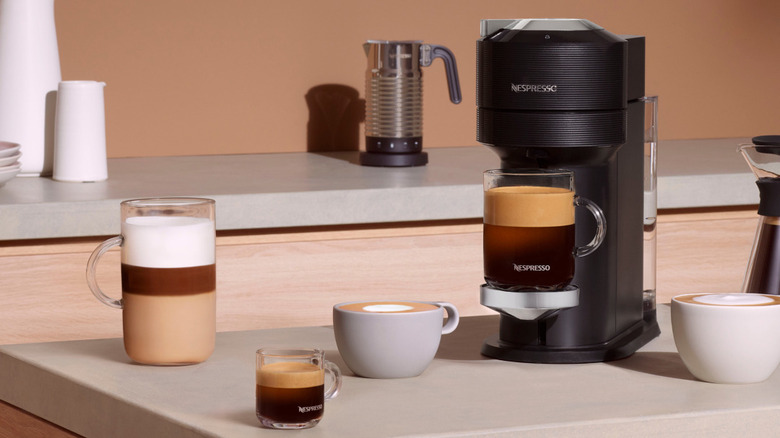 Nespresso drinks with machine