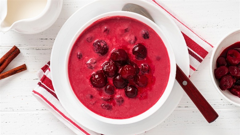 Hungarian cold cherry soup