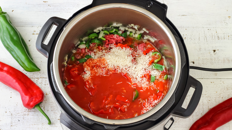 Instant Pot chili and rice