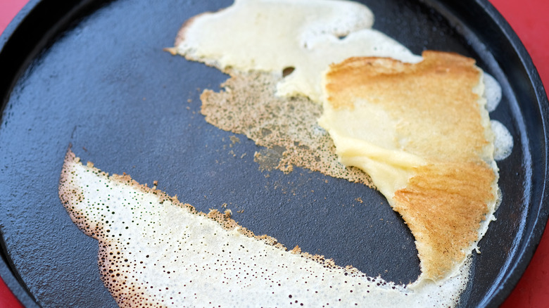 Pancake stuck to pan
