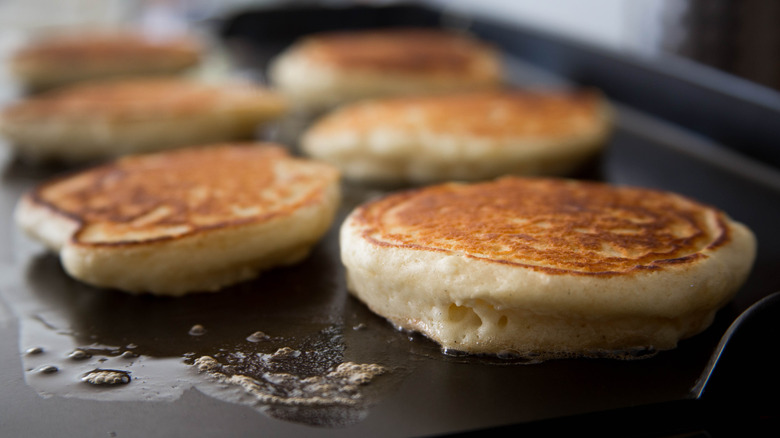 Pancakes on a griddle