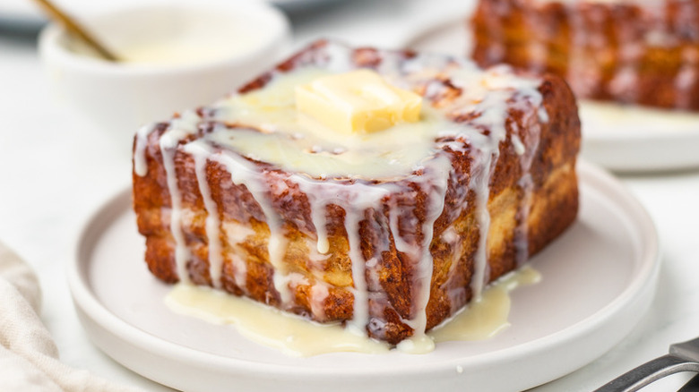 Hong Kong-style French toast with butter and condensed milk