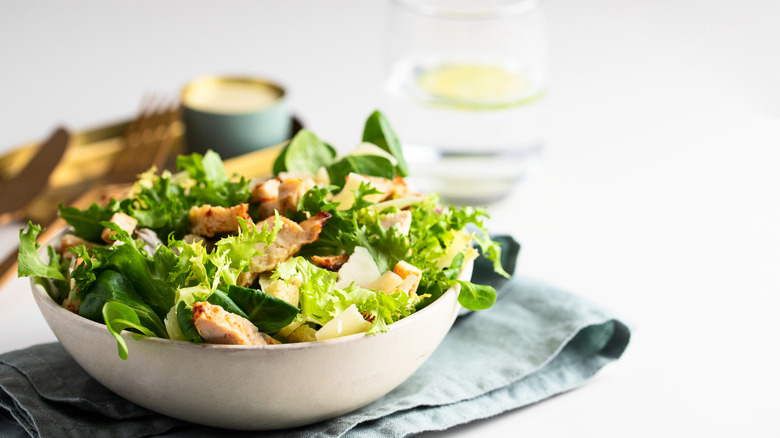 salad in white bowl