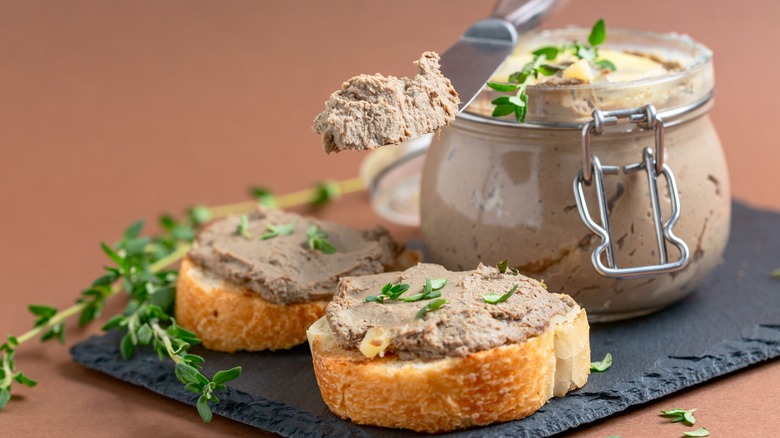 chicken liver pate on bread