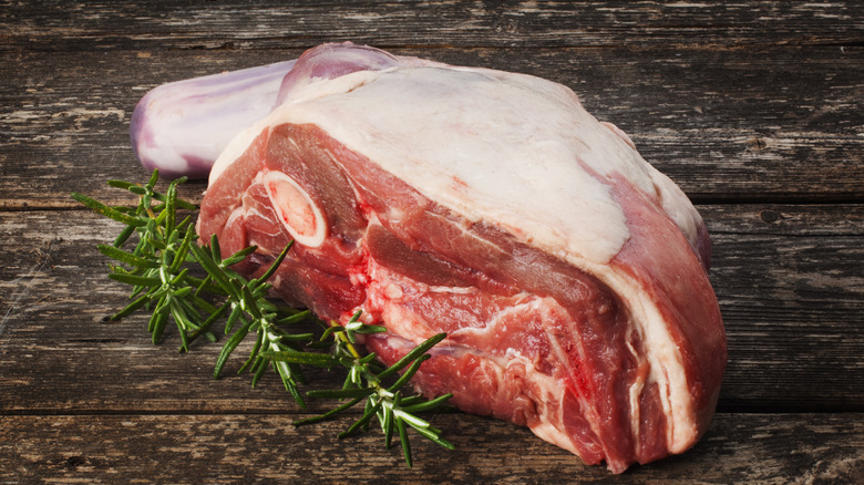 raw lamb shoulder