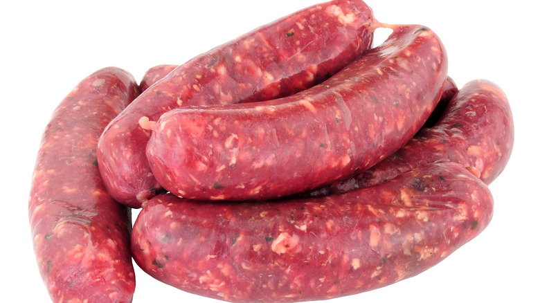 raw venison sausages