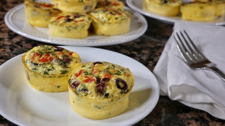 Mediterranean egg bites on plate