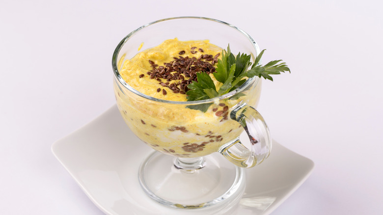 Flaxseed pudding in cup