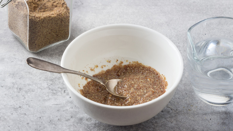 Flaxseed egg in bowl