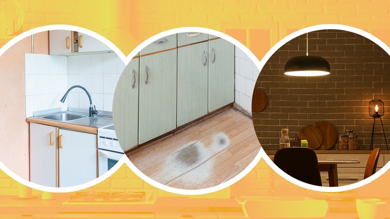 Composite image featuring kitchen issues that could impact home resale value