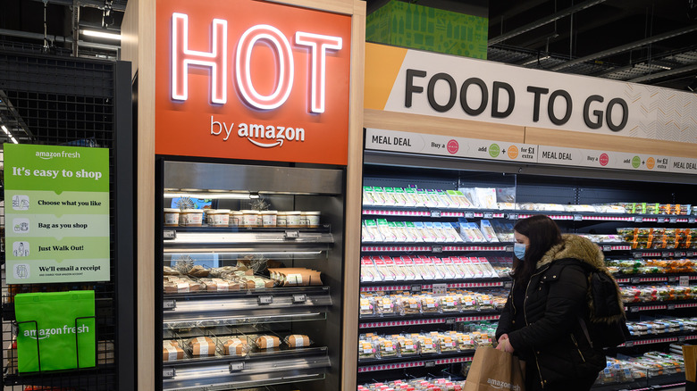 Hot Food to Go  section in an Amazon Fresh market