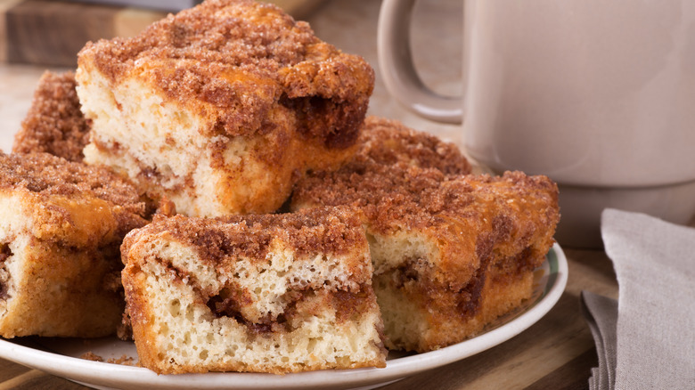 Pile of cinnamon swirl coffee cakes