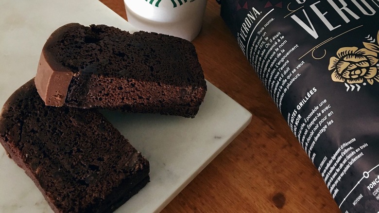 Double chocolate loaf on plate