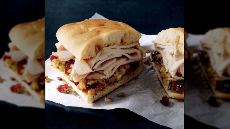 Holiday turkey and stuffing panini