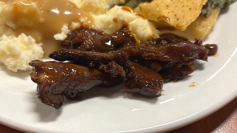 Golden Corral bourbon street chicken on white plate