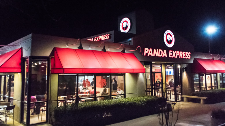 Night View of a Panda Express Restaurant at East Cowell Boulevard in Davis, CA