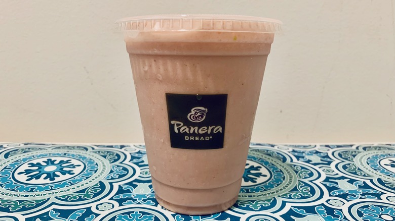 Panera Strawberry Smoothie on Table