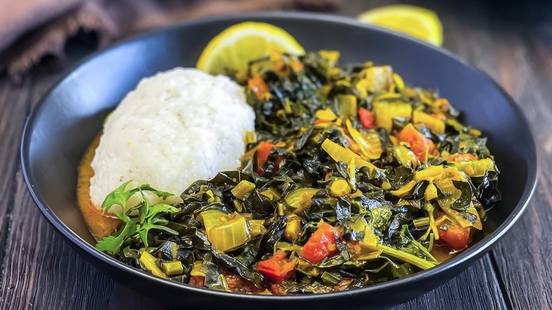 Sukuma wiki with ugali