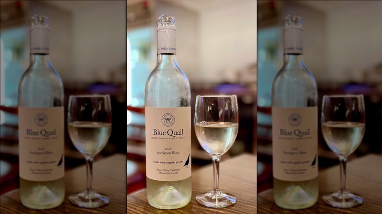 Sauvignon blanc in bottle and glass