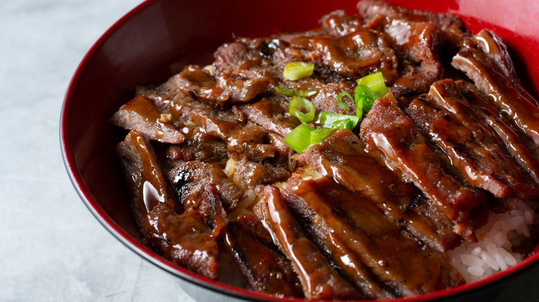 Japanese hibachi steak in a bowl