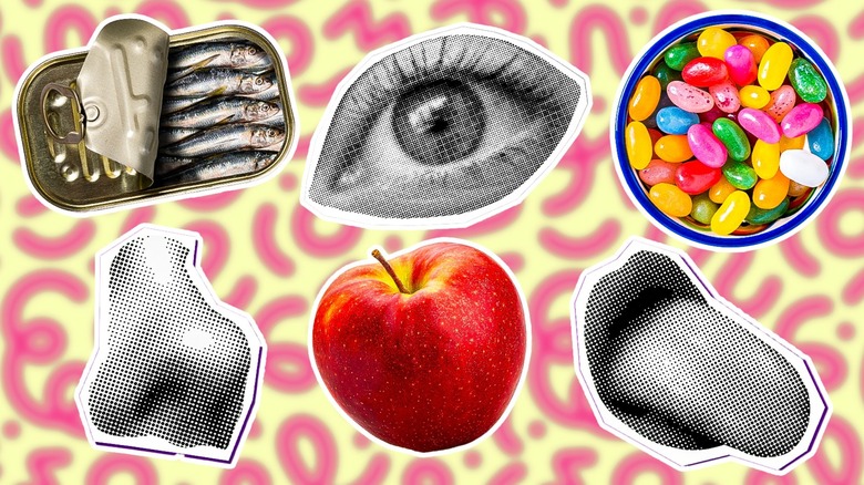 Collage of senses and foods