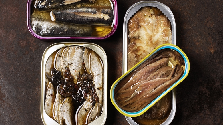 variety of tinned fish