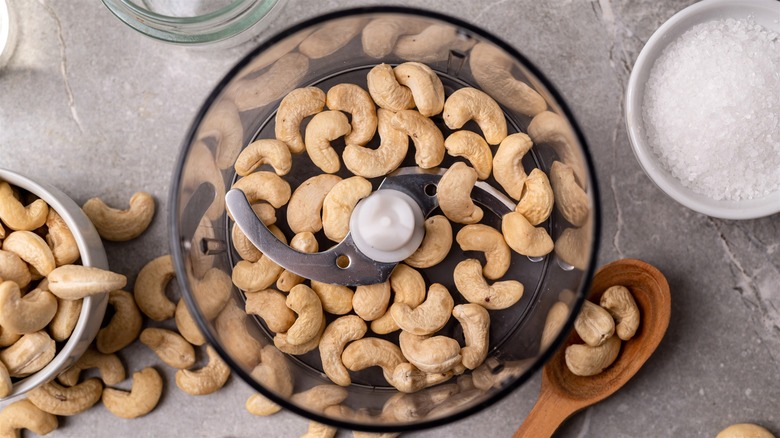 Cashews in a food processor