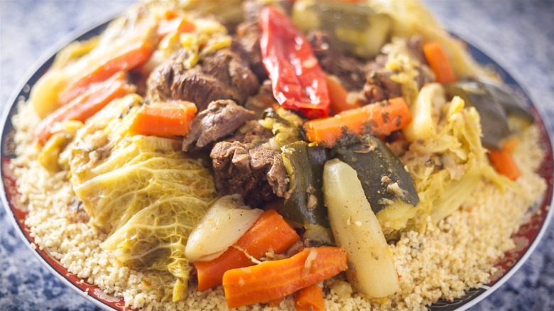 Traditional couscous on a plate